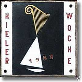 enamelled sailing badge Kieler Woche Plakette 1953