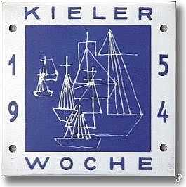 enamelled sailing badge Kieler Woche Plakette 1954