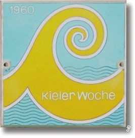 enamelled sailing badge Kieler Woche Plakette 1960