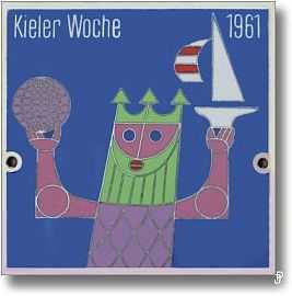 enamelled sailing badge Kieler Woche Plakette 1961