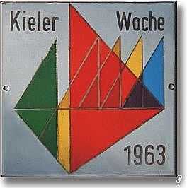 enamelled sailing badge Kieler Woche Plakette 1963
