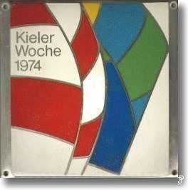 enamelled sailing badge Kieler Woche Plakette 1974